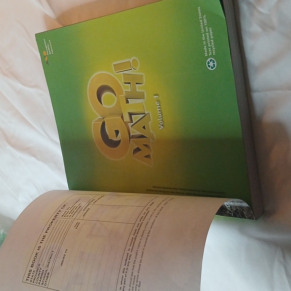 Go Math! Volume 1 Textbook/Workbook In New, Good Condition - Picture 3 of 11